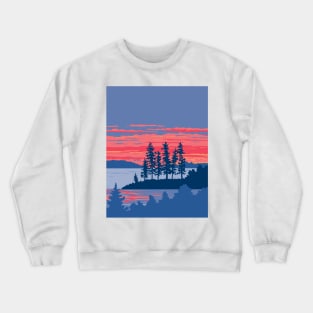 Rainy Lake in Voyageurs National Park Minnesota WPA Poster Art Crewneck Sweatshirt